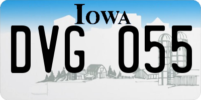 IA license plate DVG055