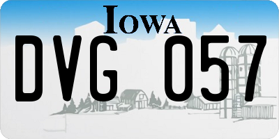 IA license plate DVG057
