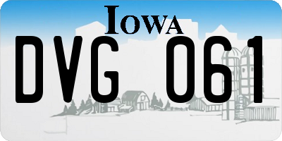 IA license plate DVG061