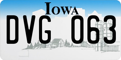 IA license plate DVG063