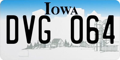 IA license plate DVG064