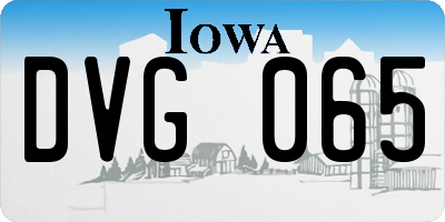 IA license plate DVG065