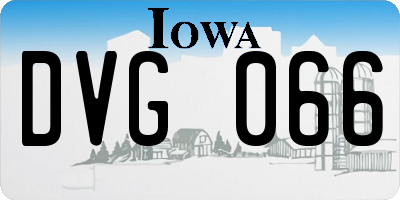 IA license plate DVG066