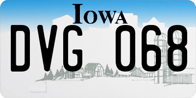 IA license plate DVG068