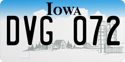 IA license plate DVG072
