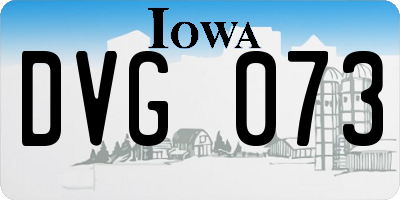 IA license plate DVG073