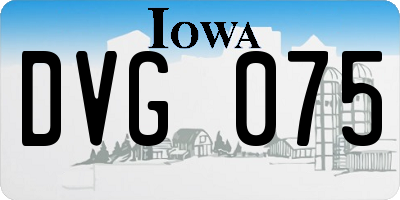 IA license plate DVG075