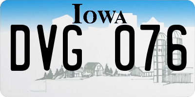 IA license plate DVG076