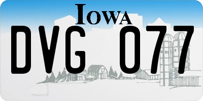 IA license plate DVG077