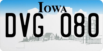 IA license plate DVG080