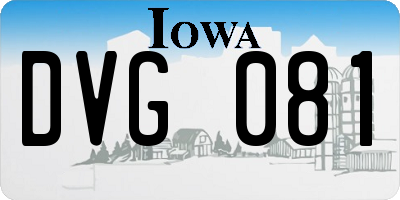 IA license plate DVG081