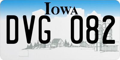 IA license plate DVG082