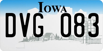 IA license plate DVG083