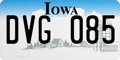 IA license plate DVG085