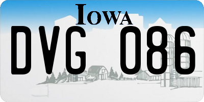 IA license plate DVG086