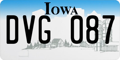 IA license plate DVG087