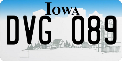 IA license plate DVG089