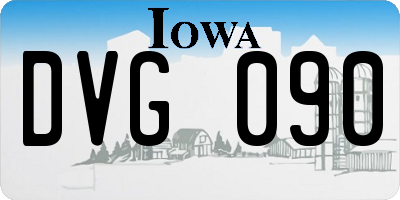 IA license plate DVG090