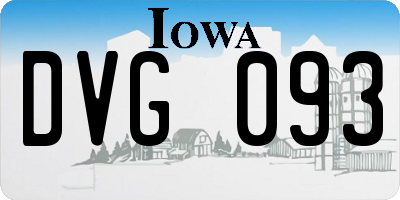 IA license plate DVG093