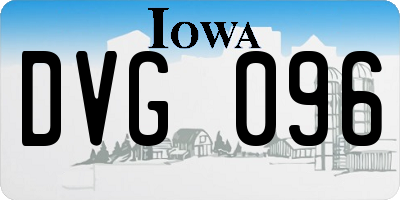 IA license plate DVG096