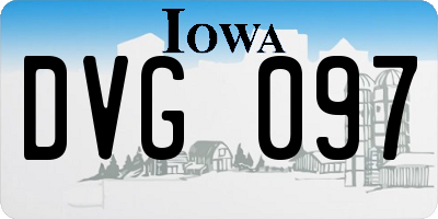 IA license plate DVG097