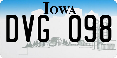 IA license plate DVG098