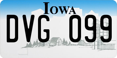 IA license plate DVG099