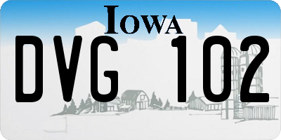 IA license plate DVG102