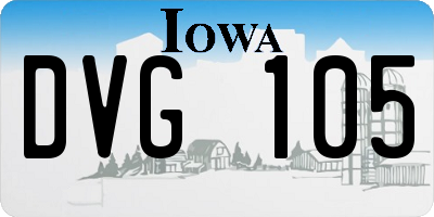 IA license plate DVG105