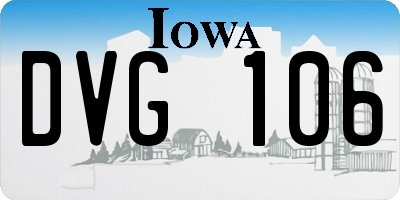 IA license plate DVG106