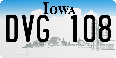 IA license plate DVG108