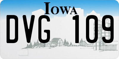 IA license plate DVG109