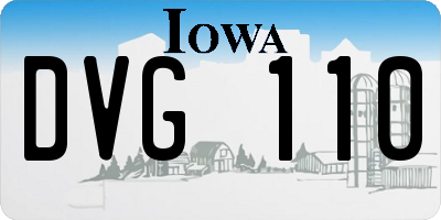 IA license plate DVG110