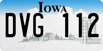 IA license plate DVG112