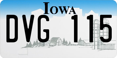 IA license plate DVG115