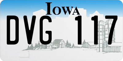 IA license plate DVG117
