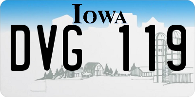 IA license plate DVG119