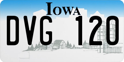 IA license plate DVG120