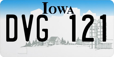 IA license plate DVG121