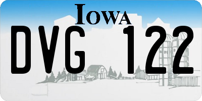 IA license plate DVG122