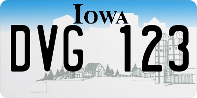 IA license plate DVG123