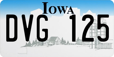 IA license plate DVG125