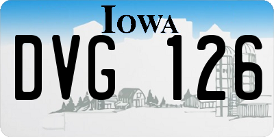 IA license plate DVG126