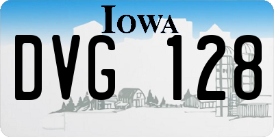 IA license plate DVG128