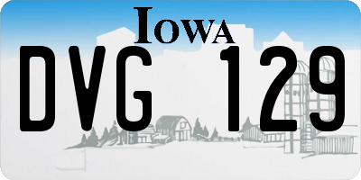 IA license plate DVG129