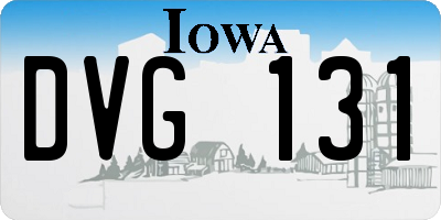 IA license plate DVG131