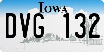 IA license plate DVG132