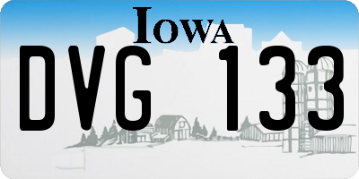 IA license plate DVG133