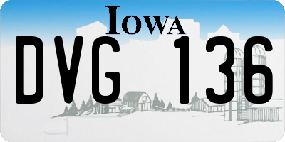 IA license plate DVG136