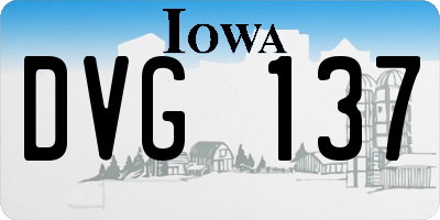 IA license plate DVG137